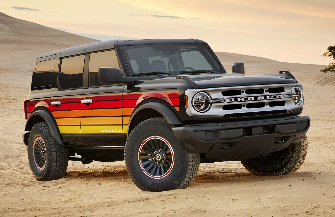 2025 Ford Bronco parked in the sand