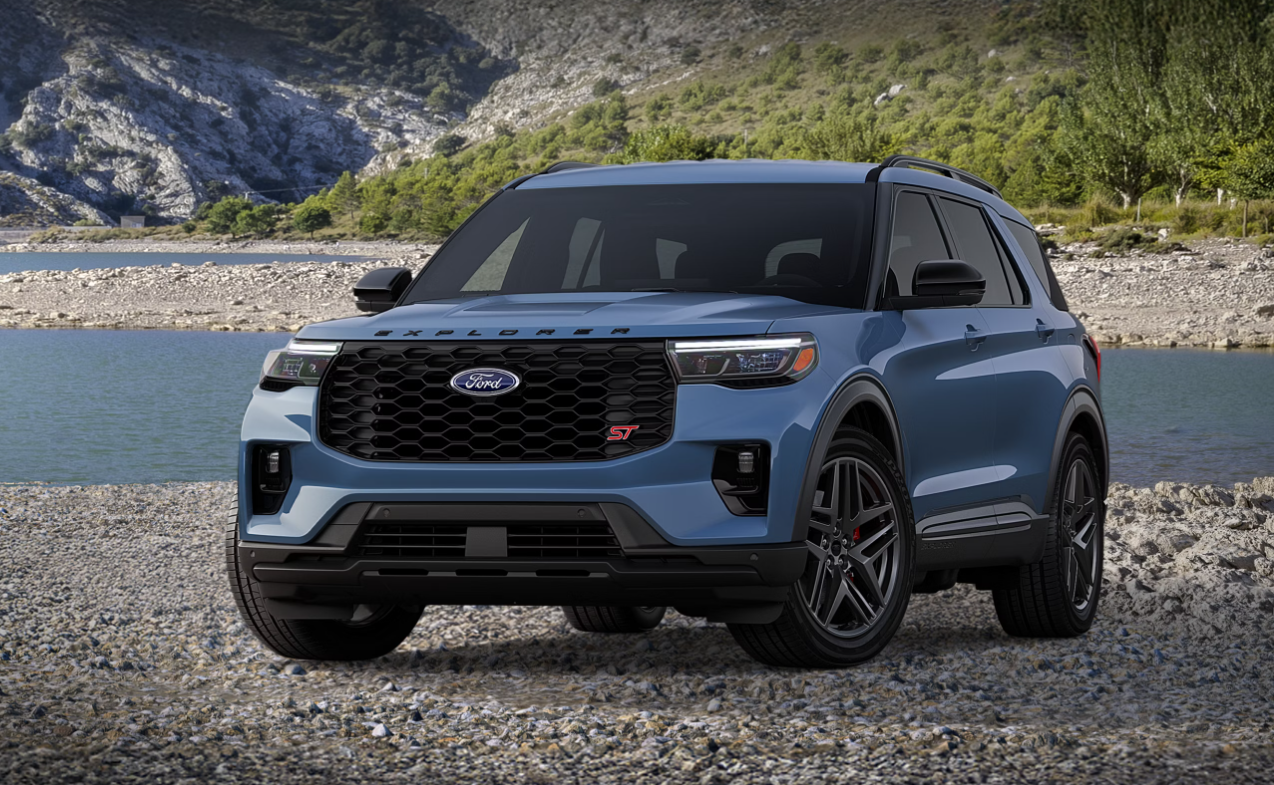 2026 Ford Explorer ST parked on rocks