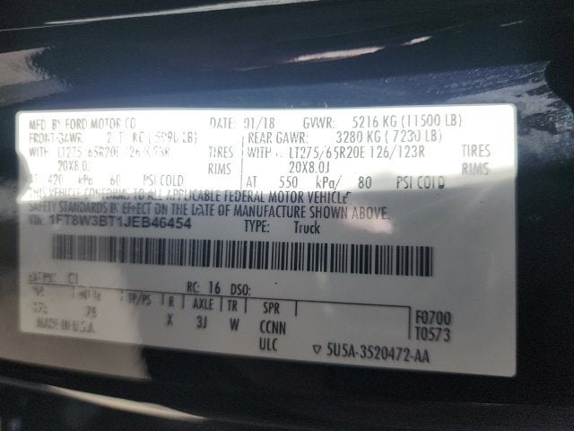 2018 Ford F-350SD Platinum 176 WB